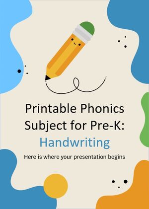 Argomento di fonetica stampabile per la scuola materna: scrittura a mano