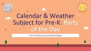 學前班的日曆和天氣主題：一天中的部分時間