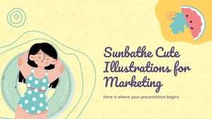 Ilustrações fofas para banhos de sol para marketing