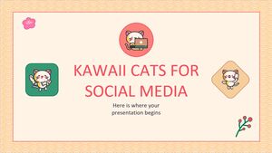 Gatos Kawaii para mídias sociais