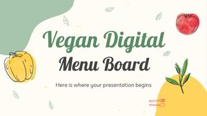 Tableau de menu numérique végétalien