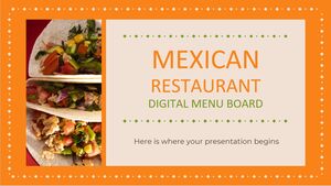 Цифровая доска меню мексиканского ресторана