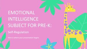 Предмет «Эмоциональный интеллект» для Pre-K: Саморегуляция