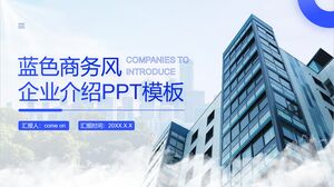 Modelo do PowerPoint - introdução da empresa estilo empresarial azul