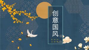 Descărcare gratuită a șablonului PPT elegant în stil chinezesc cu fundal de flori și păsări