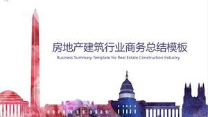 Geschäftszusammenfassungsvorlage für die Immobilienbaubranche – rosa, weiß, braun