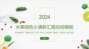 绿色和新鲜水果报告摘要模板