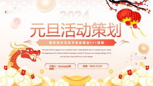 Modèle PowerPoint de planification d'événements du Nouvel An simple et festif pour l'année du dragon
