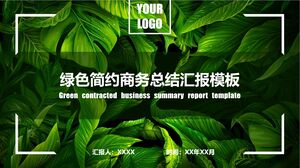 Green and minimalist business summary report template