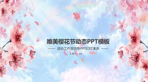 Wunderschöne dynamische PPT-Vorlage für das Sakura-Festival