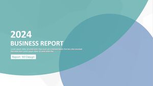 İş Raporu PPT Şablonu - Mavi ve Beyaz - Geometrik Çember