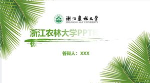 PPT-Vorlage der Zhejiang A&F University