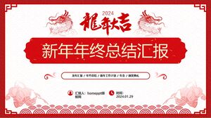 Succes în Anul Loongului - șablon ppt pentru raportul rezumat de sfârșit de an în noul an