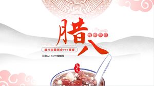Basitleştirilmiş ve Neşeli Çin Tarzı Laba Festivali Tema Sınıf Toplantısı PowerPoint Şablon