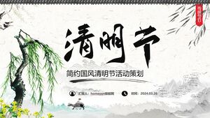 Uproszczony szablon PPT do planowania działań podczas festiwalu Qingming w stylu chińskim