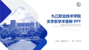 Jiujiang Mesleki ve Teknik Koleji'nde tez savunması için PPT şablonu