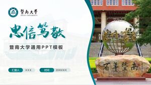 Templat PPT Pertahanan Tesis Universitas Jinan Gaya Akademik Biru Hijau