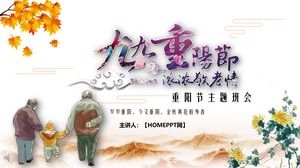 Classe de tema do Festival de Chongyang que encontra o modelo PPT