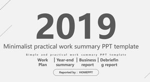 Graue minimalistische Linie praktische Arbeitszusammenfassungsbericht-Ppt-Schablone