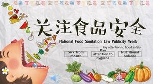 Plantilla PPT de dibujos animados de promoción de seguridad alimentaria