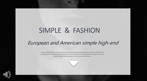 Modelo PPT de estilo europeu e americano minimalista