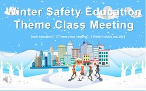 Winter-Sicherheits-Bildungs-Thema-Klassen-Sitzung PPT-Schablone