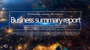 Modelo de PPT de relatório de resumo de negócios de ciência e tecnologia