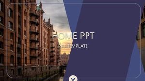 Plantilla PPT dinámica de moda de ambiente simple púrpura