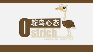 Apresiasi PPT "The Ostrich Mentality" berwarna cokelat berhasil