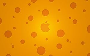 Оранжевый Apple Company Logo PPT Фоновая картинка