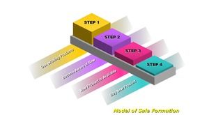 8 set grafik langkah PPT tiga dimensi
