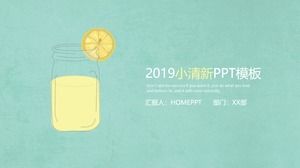 Einfache und elegante Zitrone kleine frische PPT-Vorlage