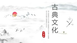 Klassische Kultur einfache und elegante Tinte im chinesischen Stil Thema Ppt-Vorlage