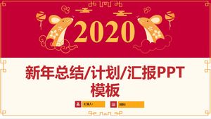 Suasana sederhana Cina tradisional tahun baru 2020 tikus tahun tema rencana kerja tahun baru