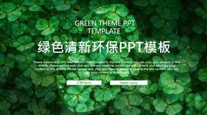 Modello ppt piano verde fresco di primavera piccola sintesi ambientale lavoro tema