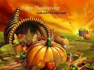 Joyeux Thanksgiving citrouille maïs nourriture thème thanksgiving ppt modèle