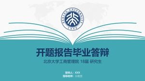 Deschisă carte de design element de creație Universitatea Peking Teză de apărare generală ppt șablon