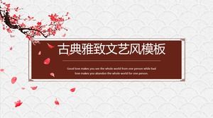 Elegante elegante grigio mare modello di buon auspicio sfondo semplice antico elegante alla letteraria cinese stile ppt modello
