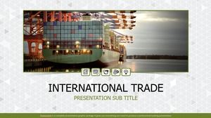 Plantilla de ppt de informe de datos de situación de logística de comercio internacional