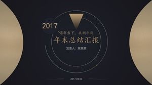 Noble black gold simple atmosphere Chiński raport podsumowujący podsumowanie prac na koniec roku wiatrowego ppt