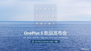 ミニマリストの高いOnePlus 5 OnePlus 5新製品発売Pptテンプレート