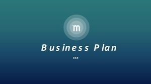 Cerchio traslucido creativo gradiente sfondo blu iOS stile piano di progetto di business plan modello ppt