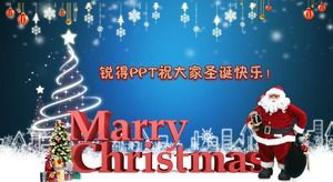 Snowy Santa Claus gibt Geschenke-Weihnachtsmusik Grußkarte ppt Vorlage