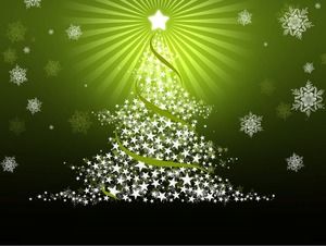 Снежинки пентаграмма лучи елки красивые зеленые рождественские ppt шаблон