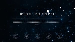 Meteor pe fundal stelat strălucitor iOS wind template corporative de prezentare a companiei de promovare