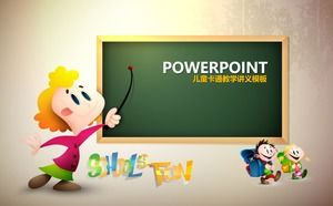 Niños enseñando folleto dibujos animados educación enseñanza curso plantilla ppt