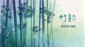 Verano refrescante y hermosa rima de bambú resumen de negocios presentación del informe plantilla dinámica ppt