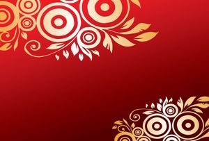 22 красивых праздничных золотых кружевных цветка на красном фоне ппт шаблона