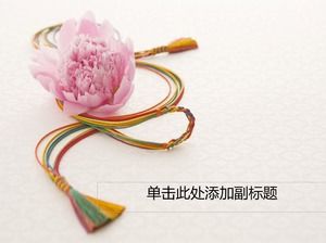 Cera de peonía ciruela auspiciosa cuerda hermosa plantilla ppt de estilo chino