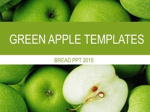 Зеленое яблоко фруктовый шаблон ppt